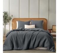 Dreamzie Funda Nordica Cama 200 Algodon - Juego de Cama con Funda de Edredón 220x240 y 2 Fundas de Almohada 80x80 cm - Blanco - Tejido de Muselina - Certificada Oeko-Tex