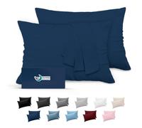 Dreamzie Fundas de Almohada (Juego de 2) - para Las Almohadas 40 x 70 cm, Azúl Oscuro, Microfibra (100% Poliéster) - Fundas de Cojines de Calidad con una Suavidad Incomparable