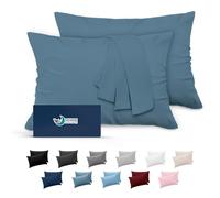 Dreamzie Fundas de Almohada (Juego de 2) - para Las Almohadas 40 x 80 cm, Azúl, Microfibra (100% Poliéster) - Fundas de Cojines de Calidad con una Suavidad Incomparable