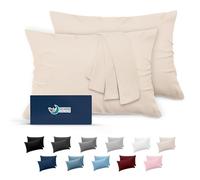 Dreamzie Fundas de Almohada (Juego de 2) - para Las Almohadas 50 x 70 cm, Beige, Microfibra (100% Poliéster) - Fundas de Cojines de Calidad con una Suavidad Incomparable