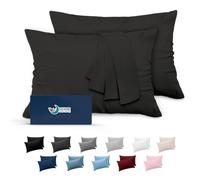 Dreamzie Fundas de Almohada (Juego de 2) - para Las Almohadas 50 x 70 cm, Gris Oscuro, Microfibra (100% Poliéster) - Fundas de Cojines de Calidad con una Suavidad Incomparable