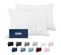 Dreamzie Fundas de Almohada (Juego de 2) - para Las Almohadas 50 x 75 cm, Blanco Alabastro, Microfibra (100% Poliéster) - Fundas de Cojines de Calidad con una Suavidad Incomparable