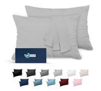 Dreamzie Fundas de Almohada (Juego de 2) - para Las Almohadas 50 x 80 cm, Gris Estaño, Microfibra (100% Poliéster) - Fundas de Cojines de Calidad con una Suavidad Incomparable