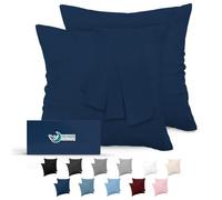 Dreamzie Fundas de Almohada (Juego de 2) - para Las Almohadas 60 x 60 cm, Azúl Oscuro, Microfibra (100% Poliéster) - Fundas de Cojines de Calidad con una Suavidad Incomparable