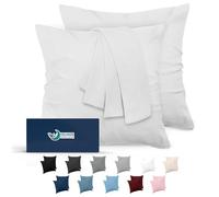 Dreamzie Fundas de Almohada (Juego de 2) - para Las Almohadas 60 x 60 cm, Blanco Alabastro, Microfibra (100% Poliéster) - Fundas de Cojines de Calidad con una Suavidad Incomparable
