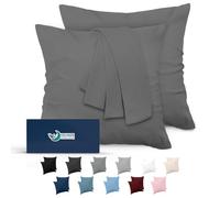 Dreamzie Fundas de Almohada (Juego de 2) - para Las Almohadas 60 x 60 cm, Gris Antracita, Microfibra (100% Poliéster) - Fundas de Cojines de Calidad con una Suavidad Incomparable