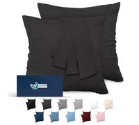 Dreamzie Fundas de Almohada (Juego de 2) - para Las Almohadas 65 x 65 cm, Gris Oscuro, Microfibra (100% Poliéster) - Fundas de Cojines de Calidad con una Suavidad Incomparable