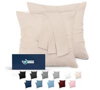 Dreamzie Fundas de Almohada (Juego de 2) - para Las Almohadas 80 x 80 cm, Beige, Microfibra (100% Poliéster) - Fundas de Cojines de Calidad con una Suavidad Incomparable