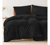 Dreamzie Fundas Nordicas Cama 90 - Ropa de Cama Microfibra Suave Oeko-Tex - Juego de 2 Fundas Edredon 135x200 y 2 Fundas Almohada 80x80 cm - Negro