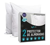 Dreamzie - Juego de 2 Fundas de Almohada Impermeables - para Cojines 80 x 80 cm - Funda Exterior de Algodón Oeko-Tex® - Protectores de Almohada Transpirable, Hipoalergénica - Garantía 10 años