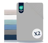 Dreamzie Juego de 2 Sabanas 150 x 200 Ajustables - Microfibra Ultra Suave Oeko Tex Certificado - Sabanas 150x200 Cama - Gris Peltre