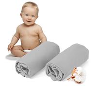 Dreamzie - Juego de 2 Sabanas Cuna 60x120/70x140 Algodon Ajustables - Oeko Tex Certificado - Gris - Sabana Bajera Cuna 60x120/70x140 Algodon 100%