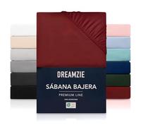 Dreamzie Sabanas 160x200 cm - Grandes Solapas de hasta 33 cm - 100% Microfibra - Burdeos - Certificada sin Productos Químicos (Oeko Tex), Sabanas bajeras Completamente Elásticas