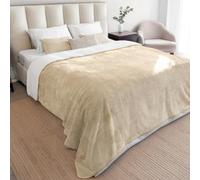 Dreamzie - Manta Impermeable Perro 218x274 cm - Manta Perro Grande Reversible y Lavable - para Sofá y Cama - para Perro Pequeño - Sherpa -Beige