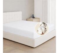 Dreamzie Sabana Bajera 90x190 / 90x200 Ajustable Algodon Jersey, Altura colchon 25 cm hasta 22 cm, Oeko-Tex Certificado, hipoalergenica, Blanco