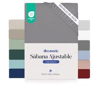 Dreamzie Sabanas 120x200 cm - Esquinas de 35 cm para Colchones Gruesos - 100% Microfibra, Antracita, Certificada sin Productos Químicos (Oeko Tex), Sabanas Bajeras Completamente Elásticas