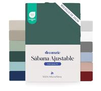 Dreamzie Sabanas 120x200 cm - Esquinas de 35 cm para Colchones Gruesos - 100% Microfibra, Verde Petróleo, Certificada sin Productos Químicos (Oeko Tex), Sabanas Bajeras Completamente Elásticas
