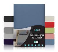 Dreamzie Sabanas 140x190/200 Ajustable - Algodon Oeko Tex Certificado - Azul - Sábanas Bajeras 140 x 190/200-100% Jersey