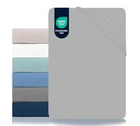 Dreamzie Sabanas 140x190/200 Ajustable - Microfibra Ultra Suave Oeko Tex Certificado - Sabana Bajera 140x190/200 - Gris Peltre