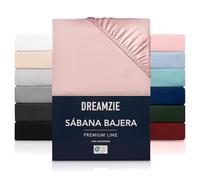 Dreamzie Sabanas 140x200 cm - Grandes Solapas de hasta 33 cm - 100% Microfibra - Rosa - Certificada sin Productos Químicos (Oeko Tex), Sabanas bajeras Completamente Elásticas