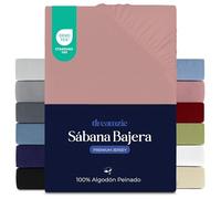 Dreamzie Sabanas 140x200 cm, Sabana Bajera Premium para Colchones de hasta 22 cm de Altura, 100% Algodon 150 g/m² - Rosa - Certificada sin Productos Químicos (Oeko Tex)