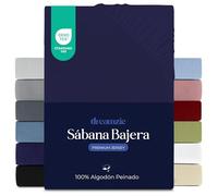 Dreamzie Sabanas 140x200 cm, Sabana Bajera Premium para Colchones de hasta 22 cm de Altura, 100% Algodon 150 g/m² - Azul Oscuro - Certificada sin Productos Químicos (Oeko Tex)