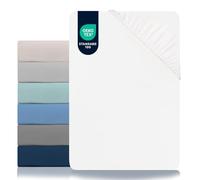 Dreamzie Sabanas 150 x 200 Ajustable - Microfibra Ultra Suave Oeko Tex Certificado - Ropa de Cama 150x200 - Albastro Blanco