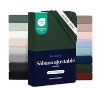 Dreamzie Sabanas 150 x 200 - Bonete 35 cm - Microfibra Suave - para Colchones Gruesos - Certificado Oeko-Tex - Verde