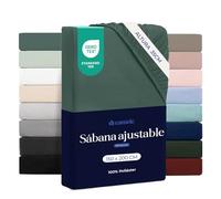 Dreamzie Sabanas 150 x 200 - Bonete 35 cm - Microfibra Suave - para Colchones Gruesos - Certificado Oeko-Tex - Verde Petróleo