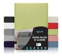 Dreamzie Sabanas 160x200 Ajustable - Algodon Oeko Tex Certificado - Verde - Sábanas Bajeras 160 x 200-100% Jersey