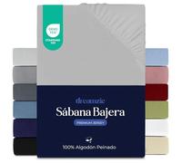Dreamzie Sabanas 160x200 cm, Sabana Bajera Premium para Colchones de hasta 27 cm de Altura, 100% Algodon 150 g/m² - Gris - Certificada sin Productos Químicos (Oeko Tex)