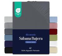 Dreamzie Sabanas 160x200 cm, Sabana Bajera Premium para Colchones de hasta 27 cm de Altura, 100% Algodon 150 g/m² - Gris Oscuro - Certificada sin Productos Químicos (Oeko Tex)