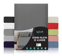 Dreamzie Sabanas 180x200 Ajustable - Algodon Oeko Tex Certificado - Gris Antracita - Sábanas Bajeras 180 x 200-100% Jersey