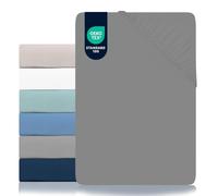Dreamzie Sabanas 180x200 Ajustable - Microfibra Ultra Suave Oeko Tex Certificado - Sabana Bajera 180x200 - Gris Carbón