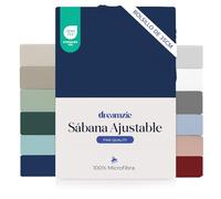 Dreamzie Sabanas 180x200 cm - Esquinas de 35 cm para Colchones Gruesos - 100% Microfibra, Azul Oscuro, Certificada sin Productos Químicos (Oeko Tex), Sabanas Bajeras Completamente Elásticas