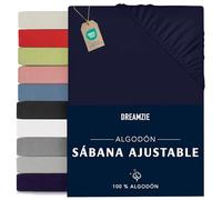 Dreamzie Sabanas 200x200 Ajustable - Algodon Oeko Tex Certificado - Azul Oscuro - Sábanas Bajeras 200 x 200-100% Jersey