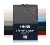 Dreamzie Sabanas 200x200 cm - Grandes Solapas de hasta 33 cm - 100% Microfibra - Gris Oscuro - Certificada sin Productos Químicos (Oeko Tex), Sabanas bajeras Completamente Elásticas