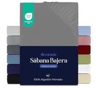 Dreamzie Sabanas 70x160 cm, Sabana Bajera Premium para Colchones de hasta 12 cm de Altura, 100% Algodon 150 g/m² - Antracita - Certificada sin Productos Químicos (Oeko Tex)