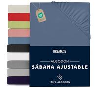 Dreamzie Sabanas 80x160 Ajustable - Algodon Oeko Tex Certificado - Azul - Sábanas Bajeras 80 x 160-100% Jersey