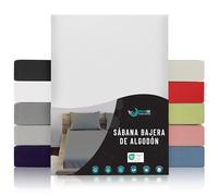 Dreamzie Sabanas 80x190/200 Ajustable - Algodon Oeko Tex Certificado - Blanco - Sábanas Bajeras 80 x 190/200-100% Jersey