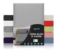 Dreamzie Sabanas 80x190/200 Ajustable - Algodon Oeko Tex Certificado - Gris - Sábanas Bajeras 80 x 190/200-100% Jersey