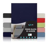 Dreamzie Sabanas 90x190/200 Ajustable - Algodon Oeko Tex Certificado - Azul Oscuro - Sábanas Bajeras 90 x 190/200-100% Jersey