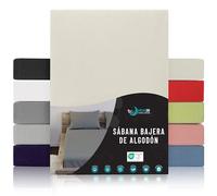 Dreamzie Sabanas 90x190/200 Ajustable - Algodon Oeko Tex Certificado - Beige - Sábanas Bajeras 90 x 190/200-100% Jersey