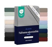 Dreamzie Sabanas 90x190 - Bonete 35 cm - Microfibra Suave - para Colchones Gruesos - Certificado Oeko-Tex - Gris