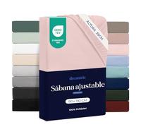 Dreamzie Sabanas 90x190 - Bonete 35 cm - Microfibra Suave - para Colchones Gruesos - Certificado Oeko-Tex - Rosa