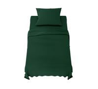 Dreamzie Sabanas 90x190 cm - Juego de Sabanas 3 Piezas - Poliéster Microfibra Cepillada - Sabana Bajera, Sabana Encimera Cama y 1 Fundas de Almohada (Sabanas Cama 90, Verde)