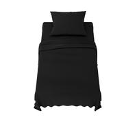 Dreamzie Sabanas 90x190 cm - Juego de Sabanas 3 Piezas - Poliéster Microfibra Cepillada - Sabana Bajera, Sabana Encimera Cama y 1 Fundas de Almohada (Sabanas Cama 90, Negro)