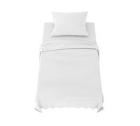 Dreamzie Sabanas 90x190 cm - Juego de Sabanas 3 Piezas - Poliéster Microfibra Cepillada - Sabana Bajera, Sabana Encimera Cama y 1 Fundas de Almohada (Sabanas Cama 90, Blanco)