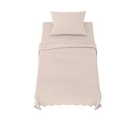 Dreamzie Sabanas 90x190 cm - Juego de Sabanas 3 Piezas - Poliéster Microfibra Cepillada - Sabana Bajera, Sabana Encimera Cama y 1 Fundas de Almohada (Sabanas Cama 90, Beige)