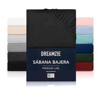 Dreamzie Sabanas 90x200 cm - Grandes Solapas de hasta 33 cm - 100% Microfibra - Negro - Certificada sin Productos Químicos (Oeko Tex), Sabanas bajeras Completamente Elásticas